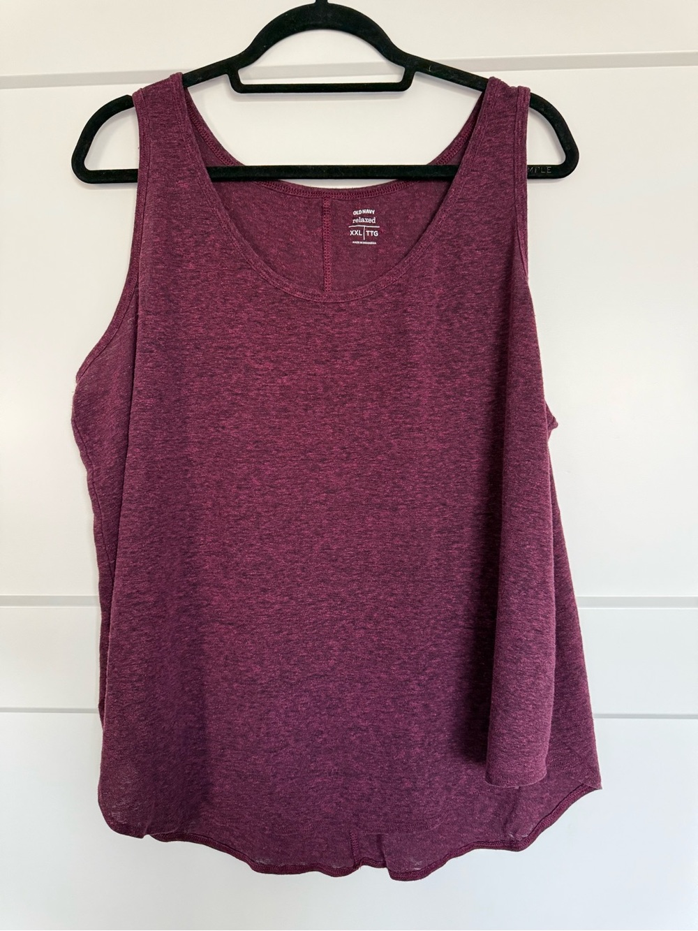 Old Navy Maroon Heather Scoop Tank Top